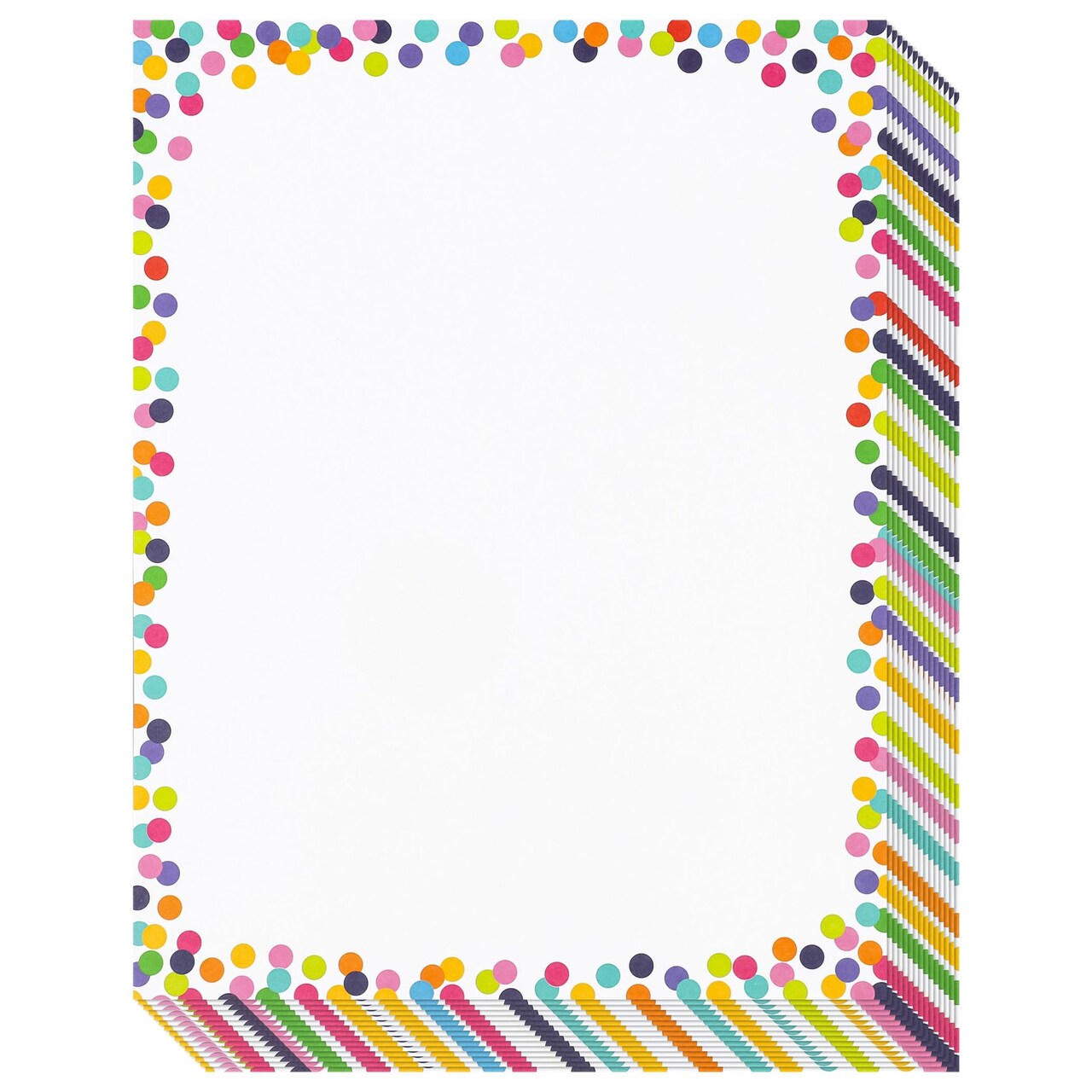 96 Sheets Decorative Confetti Stationary Paper for Classroom Awards, Birthday Invitations, Computer (8.5 x 11 In)